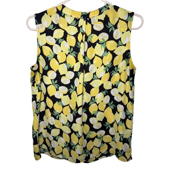Nine West Womens Sleeveless Lemon Print Blouse - Picture 3 of 6